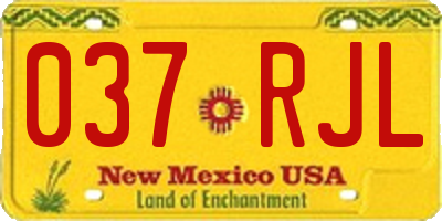 NM license plate 037RJL