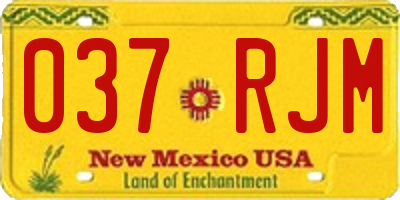 NM license plate 037RJM