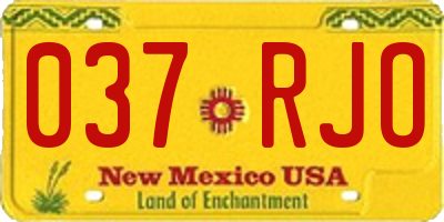NM license plate 037RJO