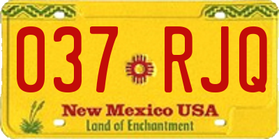 NM license plate 037RJQ