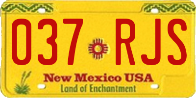 NM license plate 037RJS