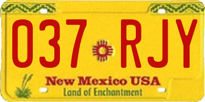 NM license plate 037RJY