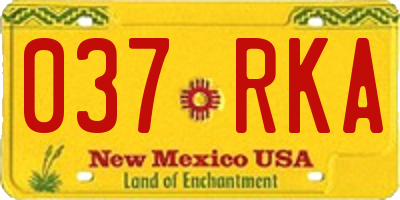 NM license plate 037RKA