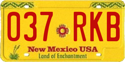 NM license plate 037RKB