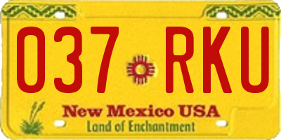NM license plate 037RKU