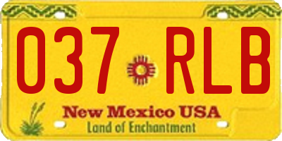 NM license plate 037RLB