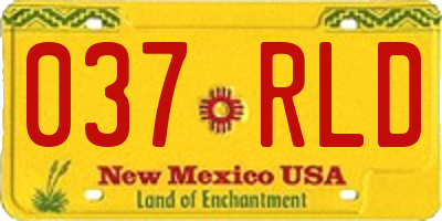 NM license plate 037RLD