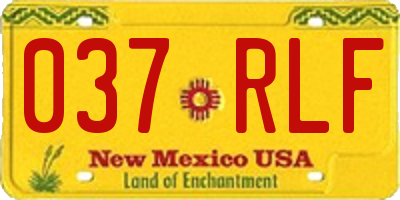NM license plate 037RLF