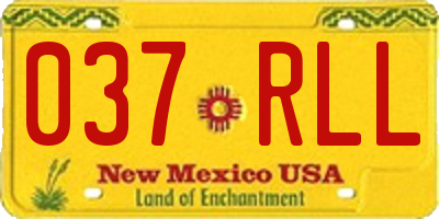 NM license plate 037RLL