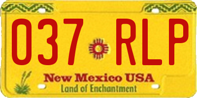 NM license plate 037RLP