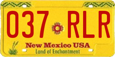 NM license plate 037RLR