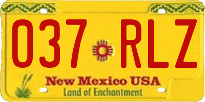 NM license plate 037RLZ