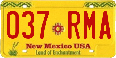 NM license plate 037RMA