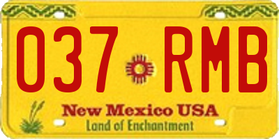 NM license plate 037RMB