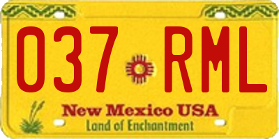 NM license plate 037RML