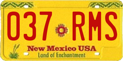 NM license plate 037RMS