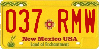 NM license plate 037RMW