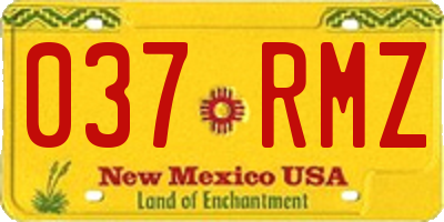 NM license plate 037RMZ