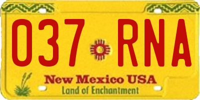 NM license plate 037RNA