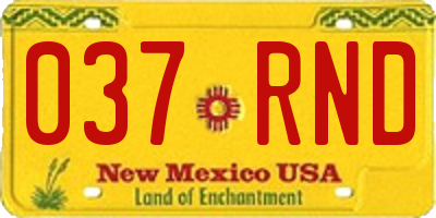 NM license plate 037RND