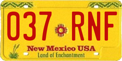 NM license plate 037RNF
