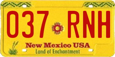 NM license plate 037RNH