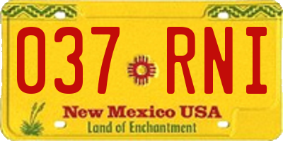 NM license plate 037RNI