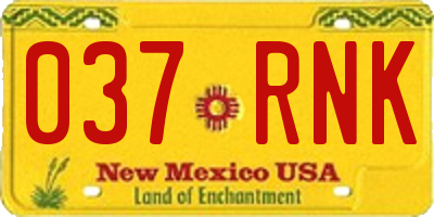 NM license plate 037RNK