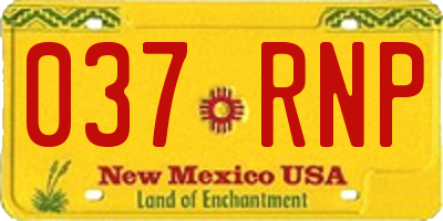 NM license plate 037RNP