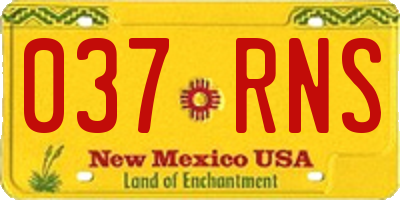 NM license plate 037RNS