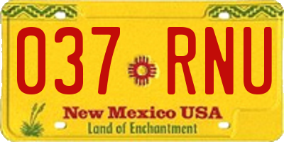 NM license plate 037RNU