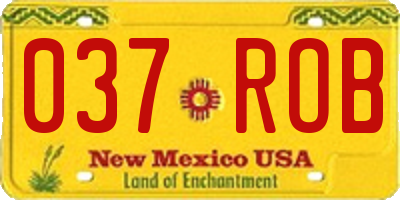 NM license plate 037ROB
