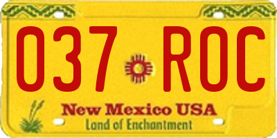 NM license plate 037ROC