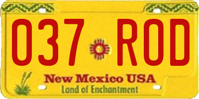 NM license plate 037ROD