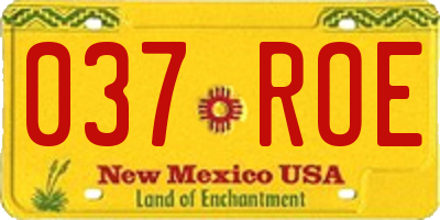 NM license plate 037ROE