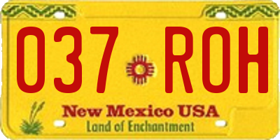 NM license plate 037ROH