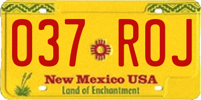 NM license plate 037ROJ