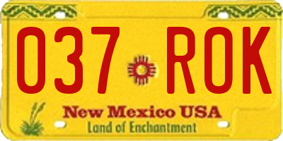 NM license plate 037ROK