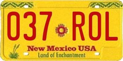 NM license plate 037ROL