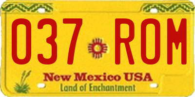 NM license plate 037ROM