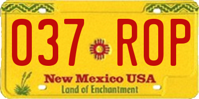 NM license plate 037ROP