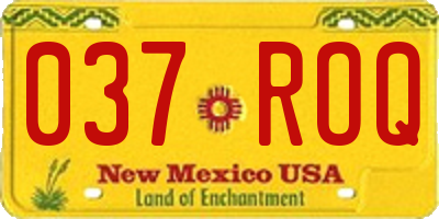 NM license plate 037ROQ