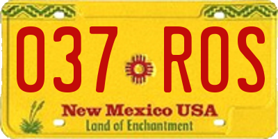 NM license plate 037ROS