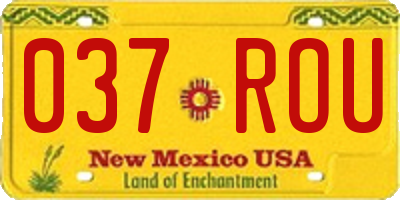 NM license plate 037ROU