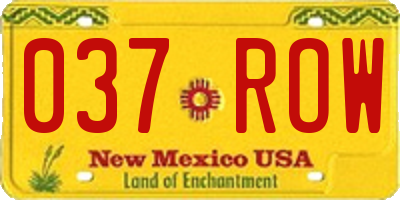 NM license plate 037ROW