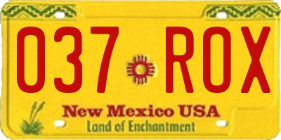 NM license plate 037ROX