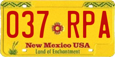 NM license plate 037RPA