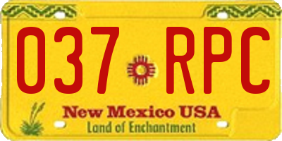 NM license plate 037RPC