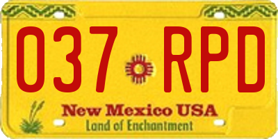 NM license plate 037RPD
