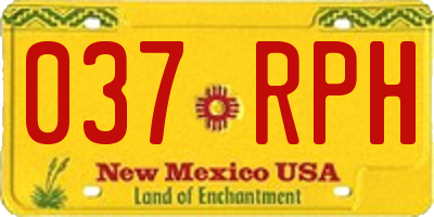 NM license plate 037RPH